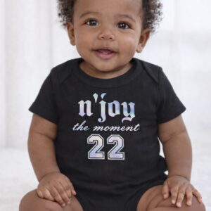 Black and Holographic Baby Onesie (3-6 months)