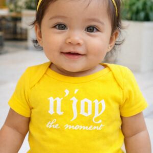 Yellow and White Baby Onesie (3-6 months)